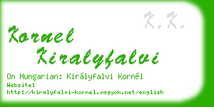 kornel kiralyfalvi business card